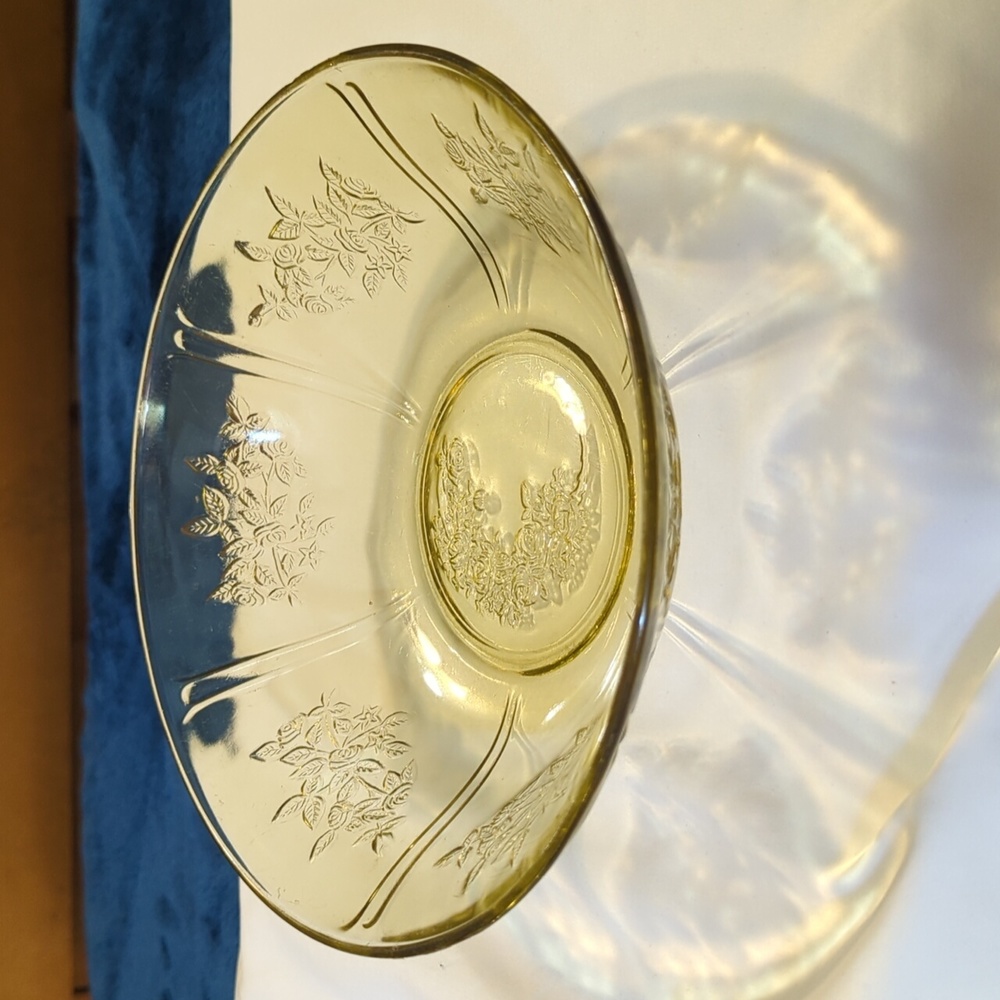 Sharon cabbage Rose 8 1/2 inch‎ serving bowls AMBER DEPRESSION  FEDERAL GLASS